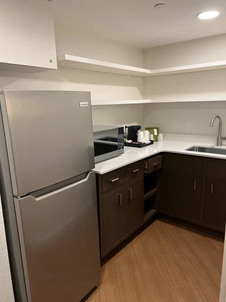 Kitchen area in the All-Star Music Family Suites