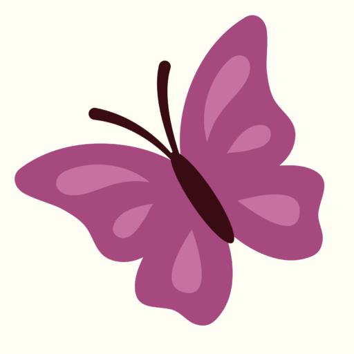 Mom On The Run logo with pink butterfly